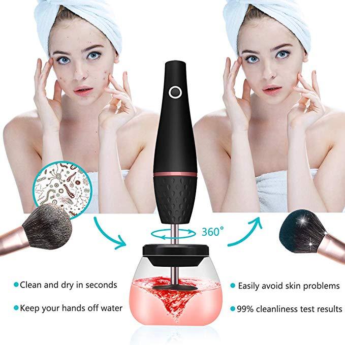 LUMIBRUSHS - Portable Electric Makeup Brush Cleaner Machine Automatic For Makeup Enthusiasts & Professionals